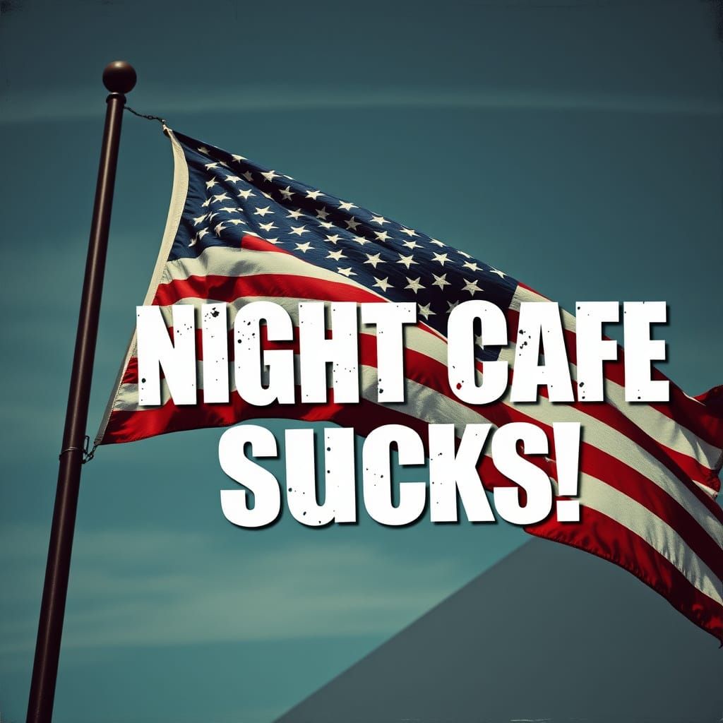 American Flag Graffiti Art in Photorealistic Style