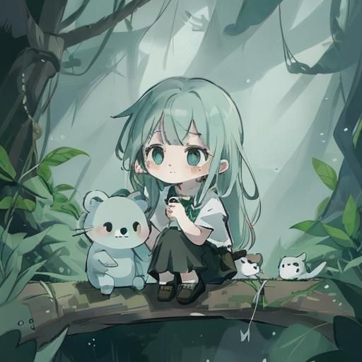 Cute Koala in Whimsical Forest: Digital Matte Painting