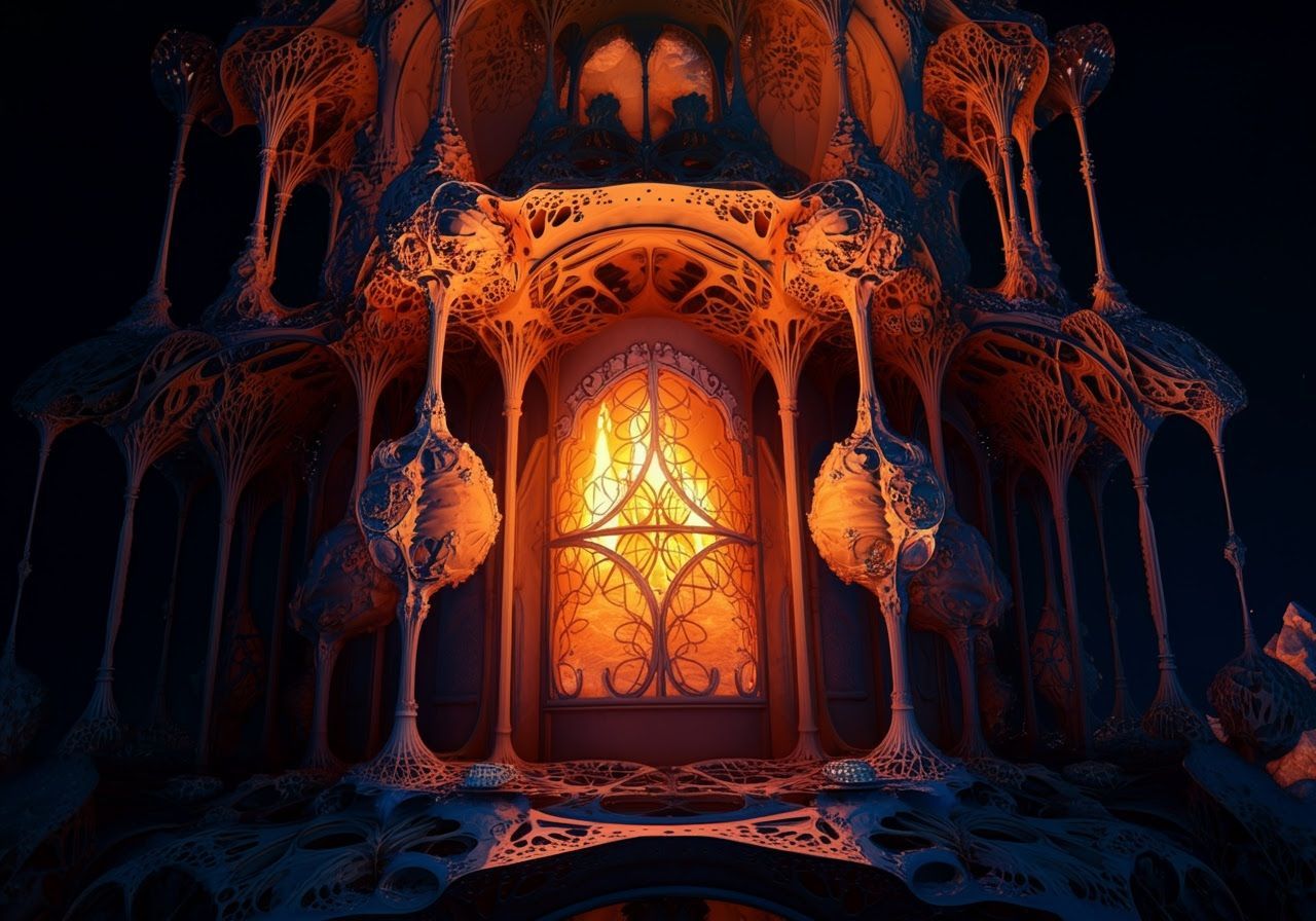 Glowing Ice on Fire Antique Lace Lantern in Mirrored Outdoor...