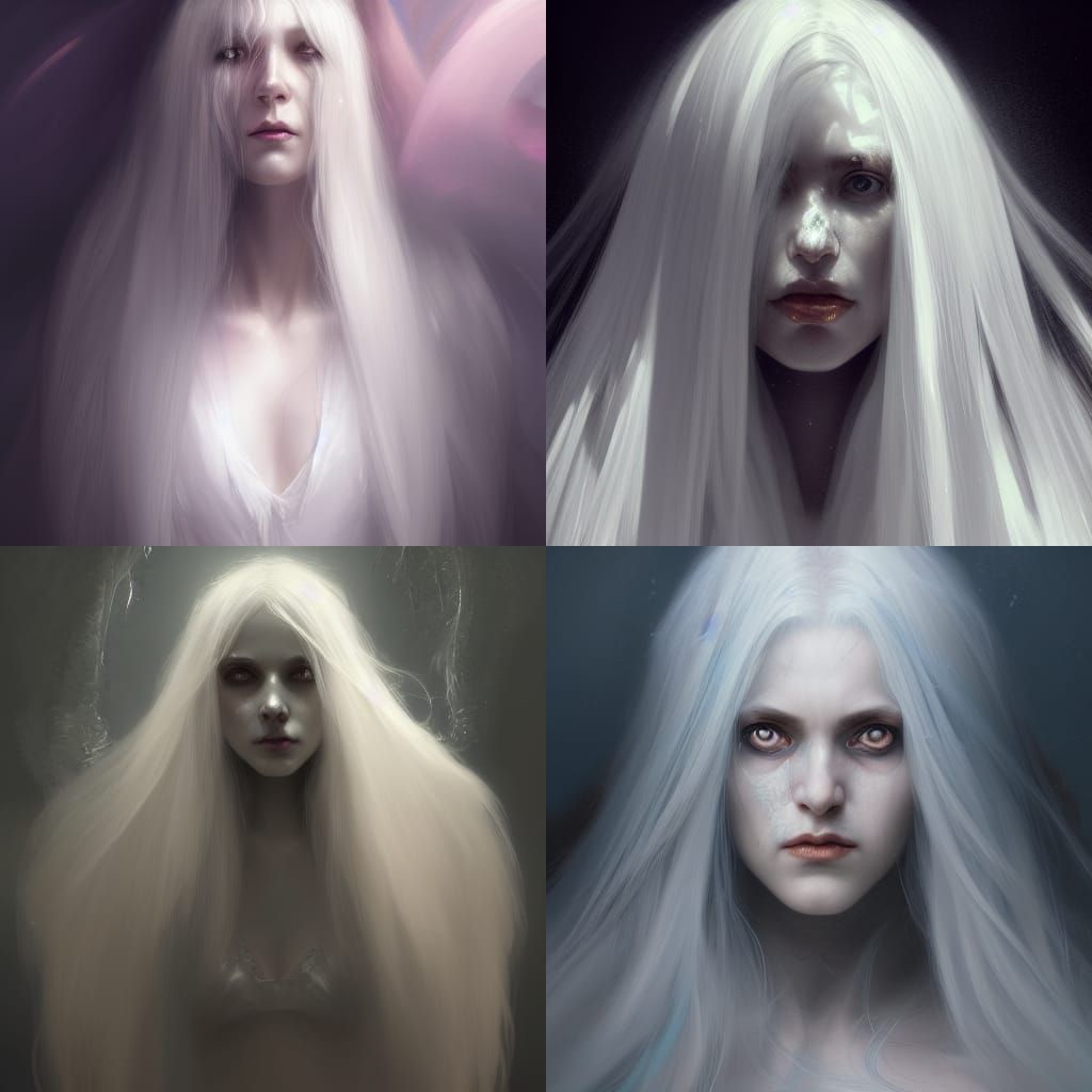 Ethereal Ghost Woman Portrait in Hyperdetailed Style
