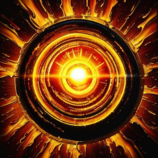 Radiant Sun in Oil Painting Style