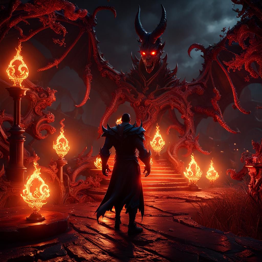 Epic Demon Knight in 3D Game Style