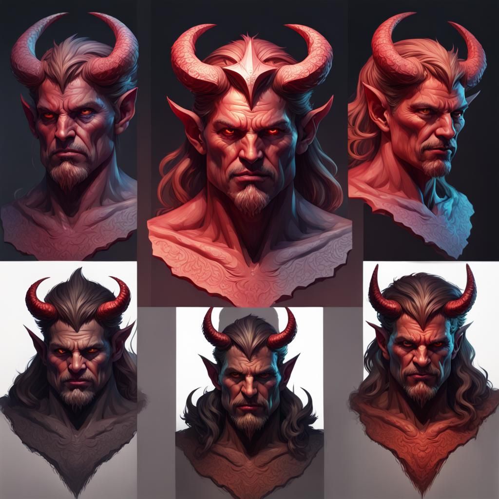 Hyperdetailed Portrait of Satan as Demon King