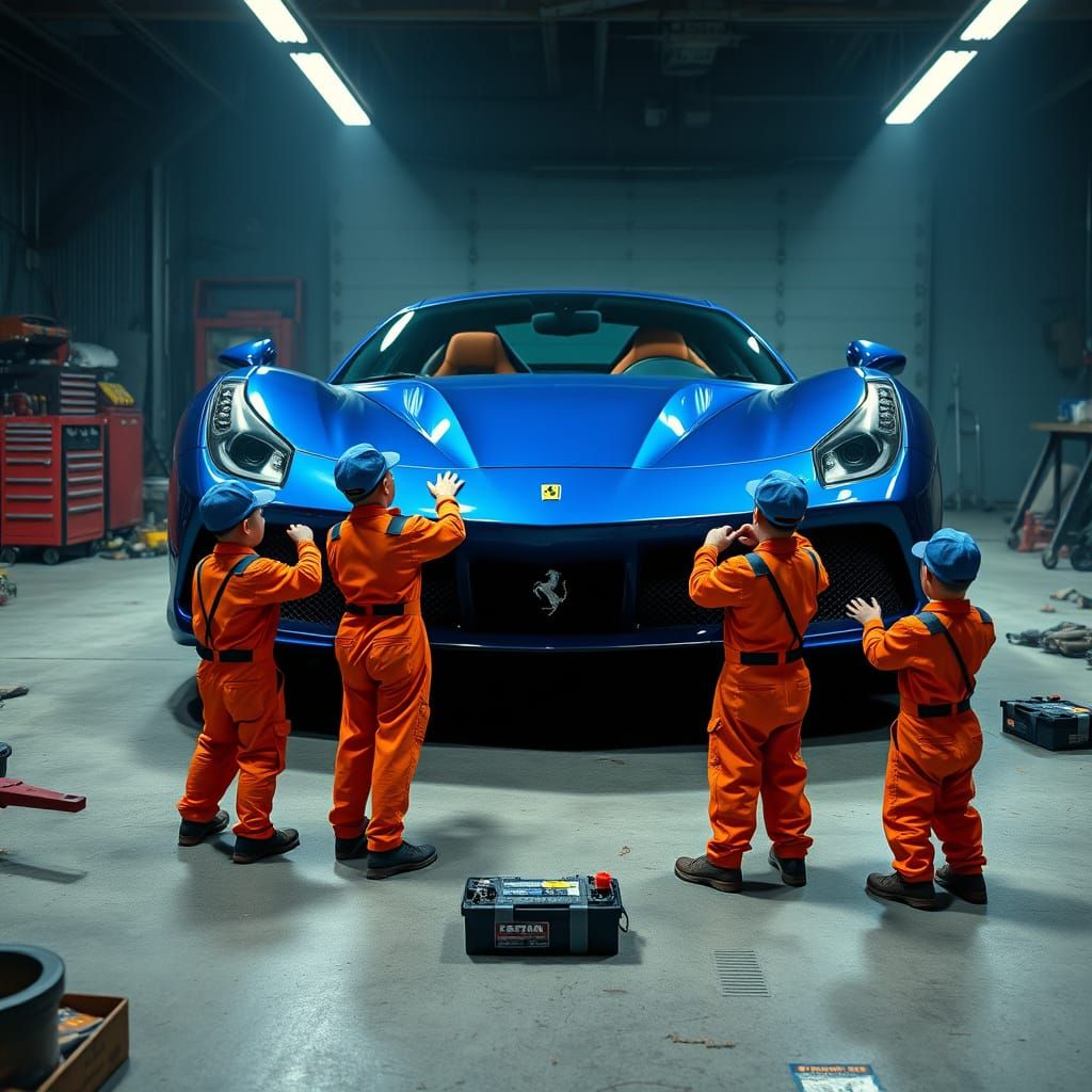 Comedic Miniature Mechanics in a Humongous Garage