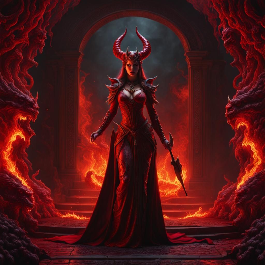 Devil Woman Guarding Entrance to Hell