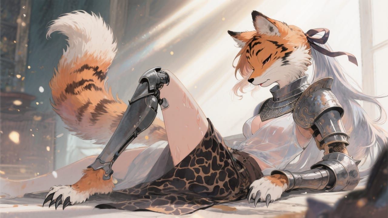 Furry Fox Knight in Digital Art Style