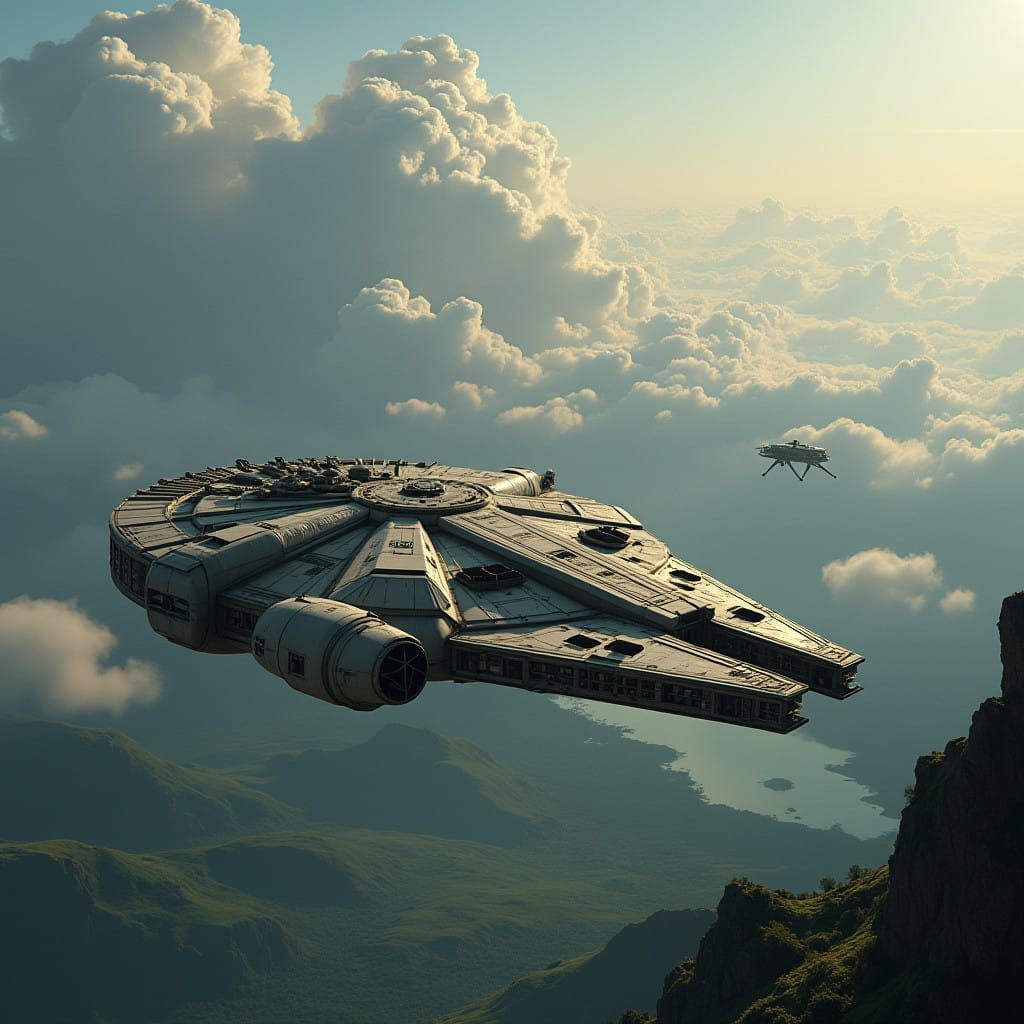 Realistic Millennium Falcon Approaches Alderaan