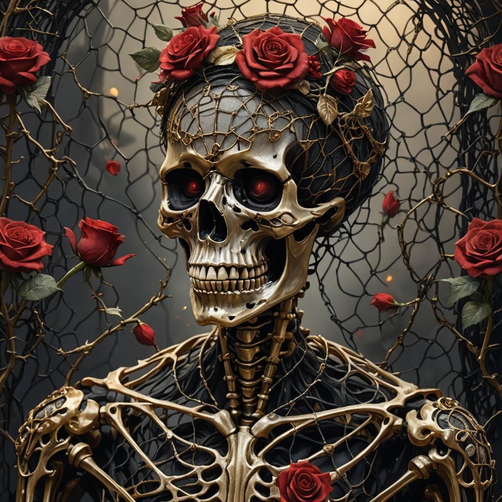 Skeleton with Roses: Fantasy Concept Art