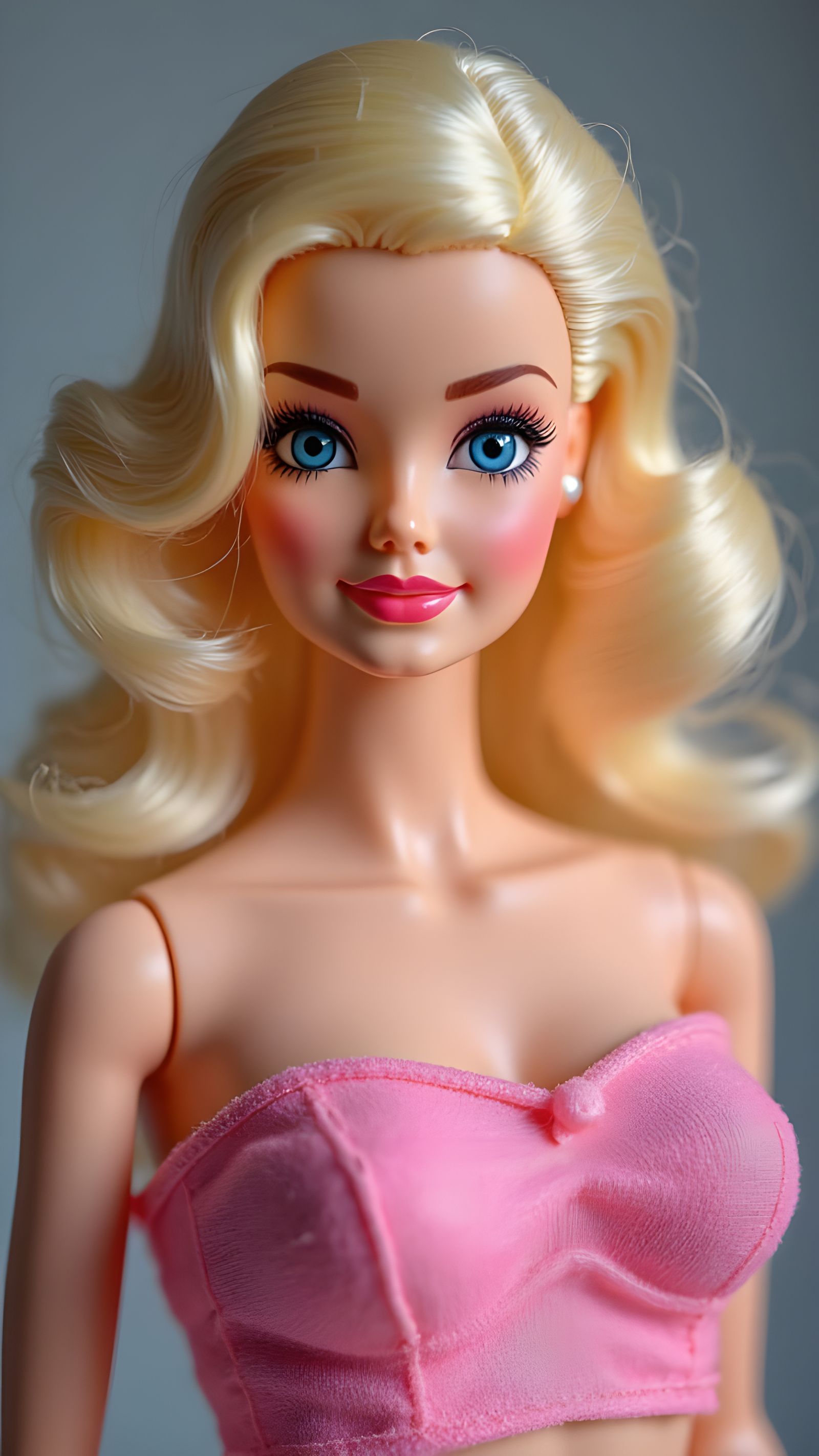 Classic Barbie Doll with Blonde Hair in Studio Lighting