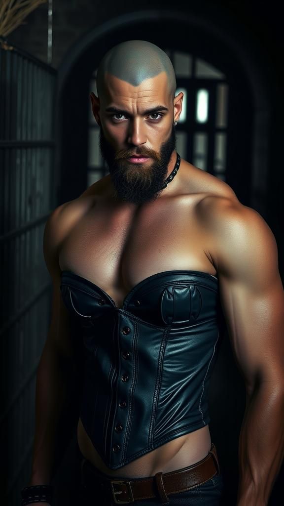 Androgynous Figure in Corset: Dark Academia Aesthetic