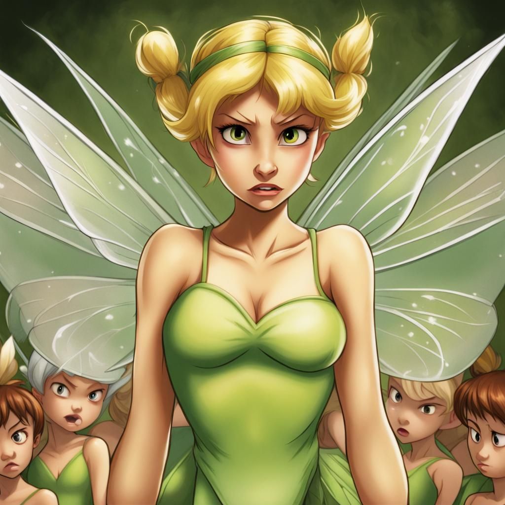 Furious Human-Sized Tinkerbell Confronts Viewer