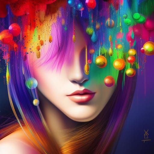 Colorful Bubbles Illustration in Alexander Jansson Style