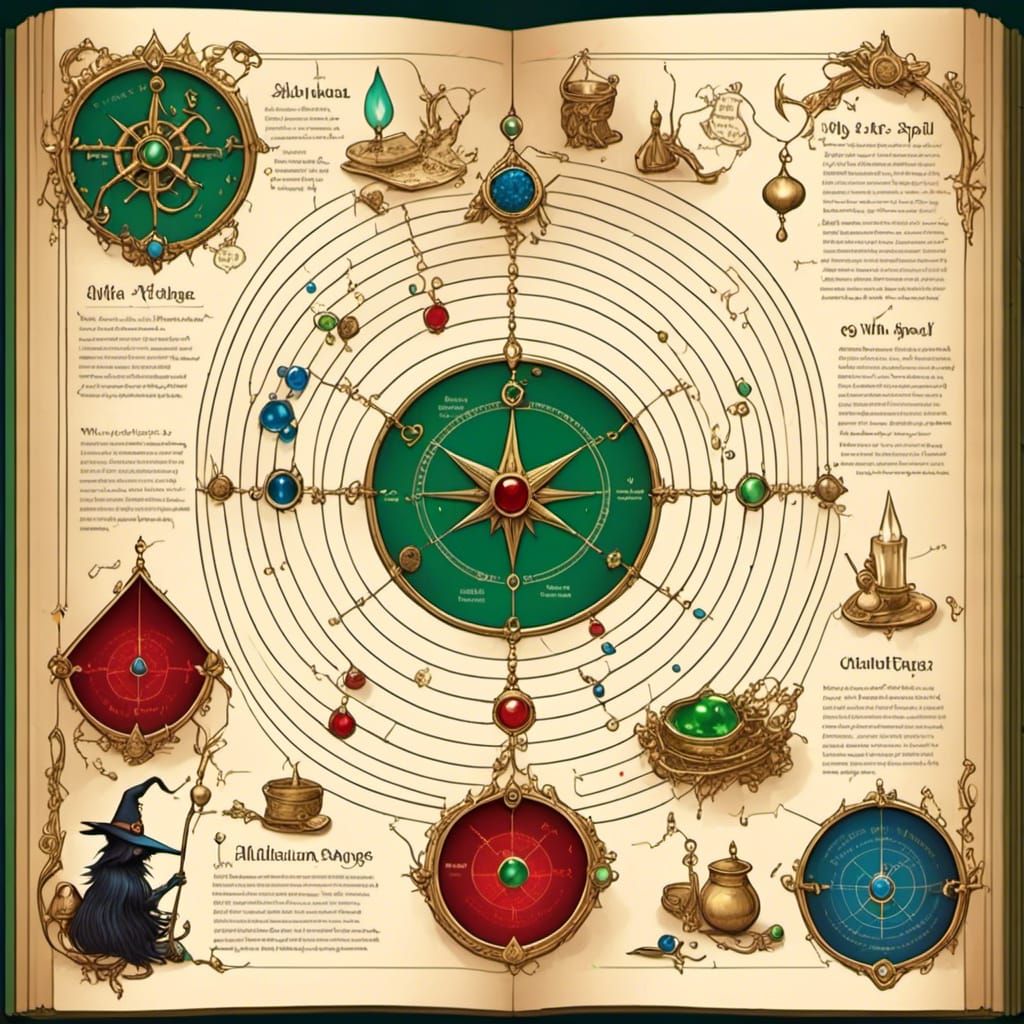 Witch's Familiar Spell Book Page in Gold