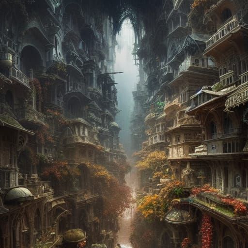 Solitary Soul in Crowded Density: Cinematic Digital Art