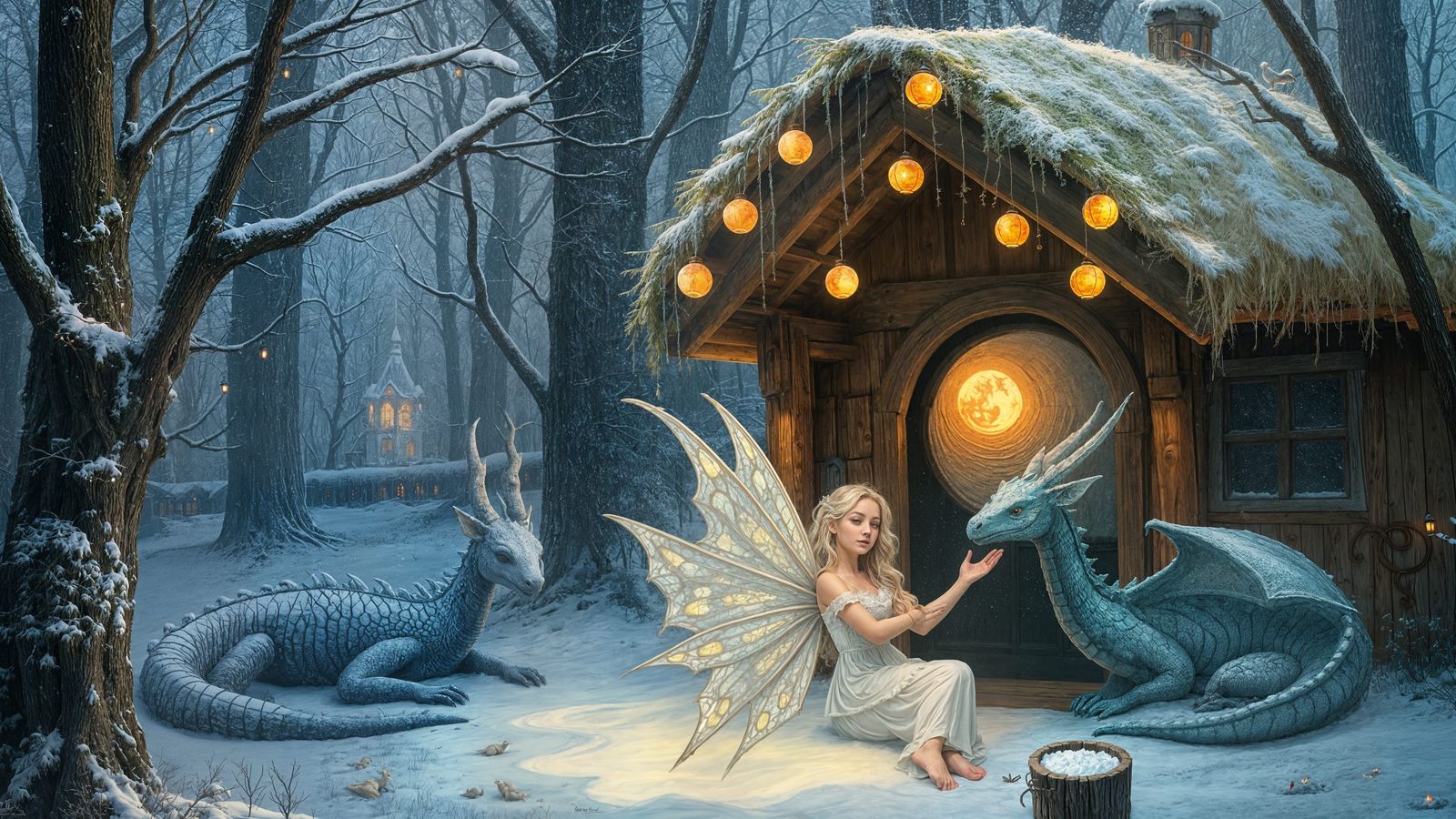 Enchanted Forest: Fairies and Dragons in Winter