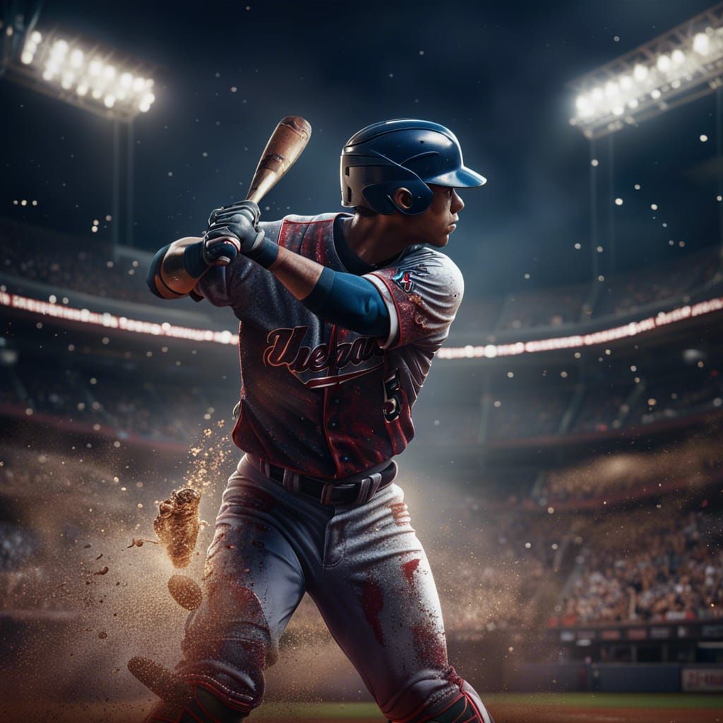 Detailed Matte Painting of Baseball Player
