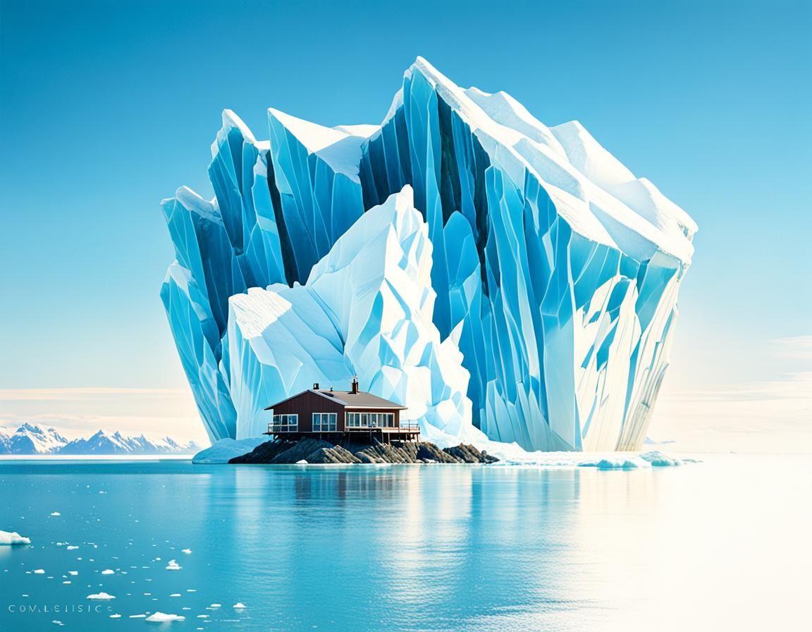 Glass House Overlooking Hubbard Glacier in Alaska
