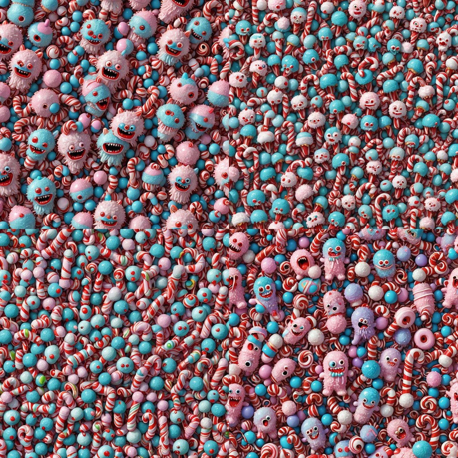 Candy Monster with Glowing Eyes in Candyland