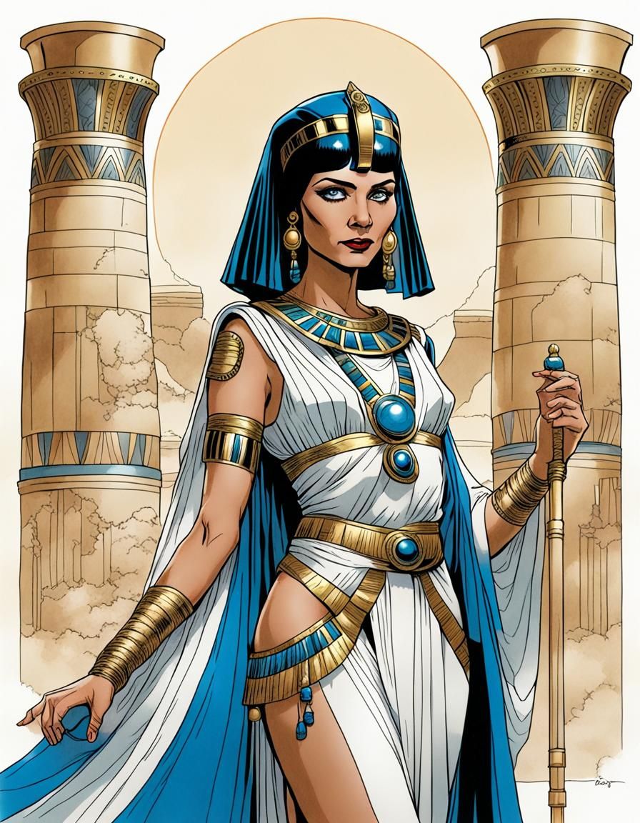 Leia Organa as Cleopatra in Comic Art Style