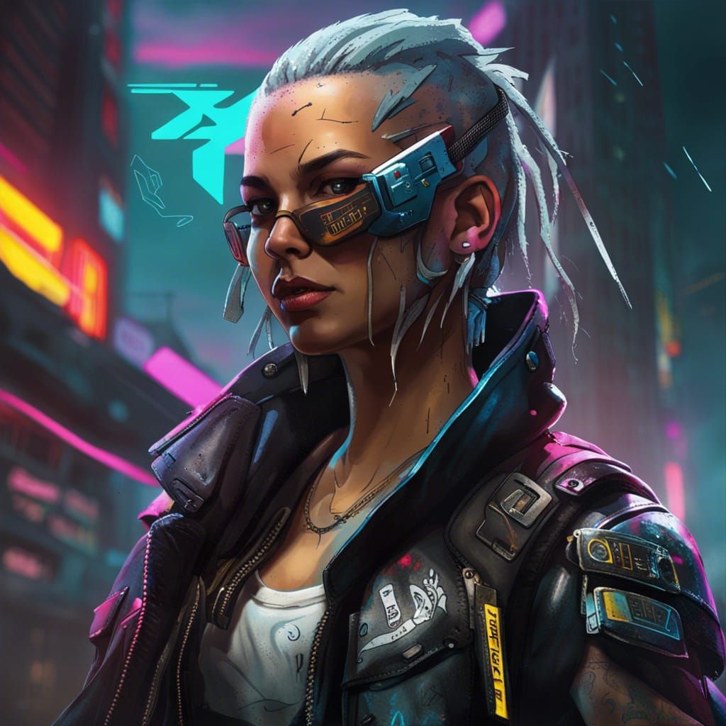 Inspirational Cyberpunk Graffiti Art: Resilience in 2099