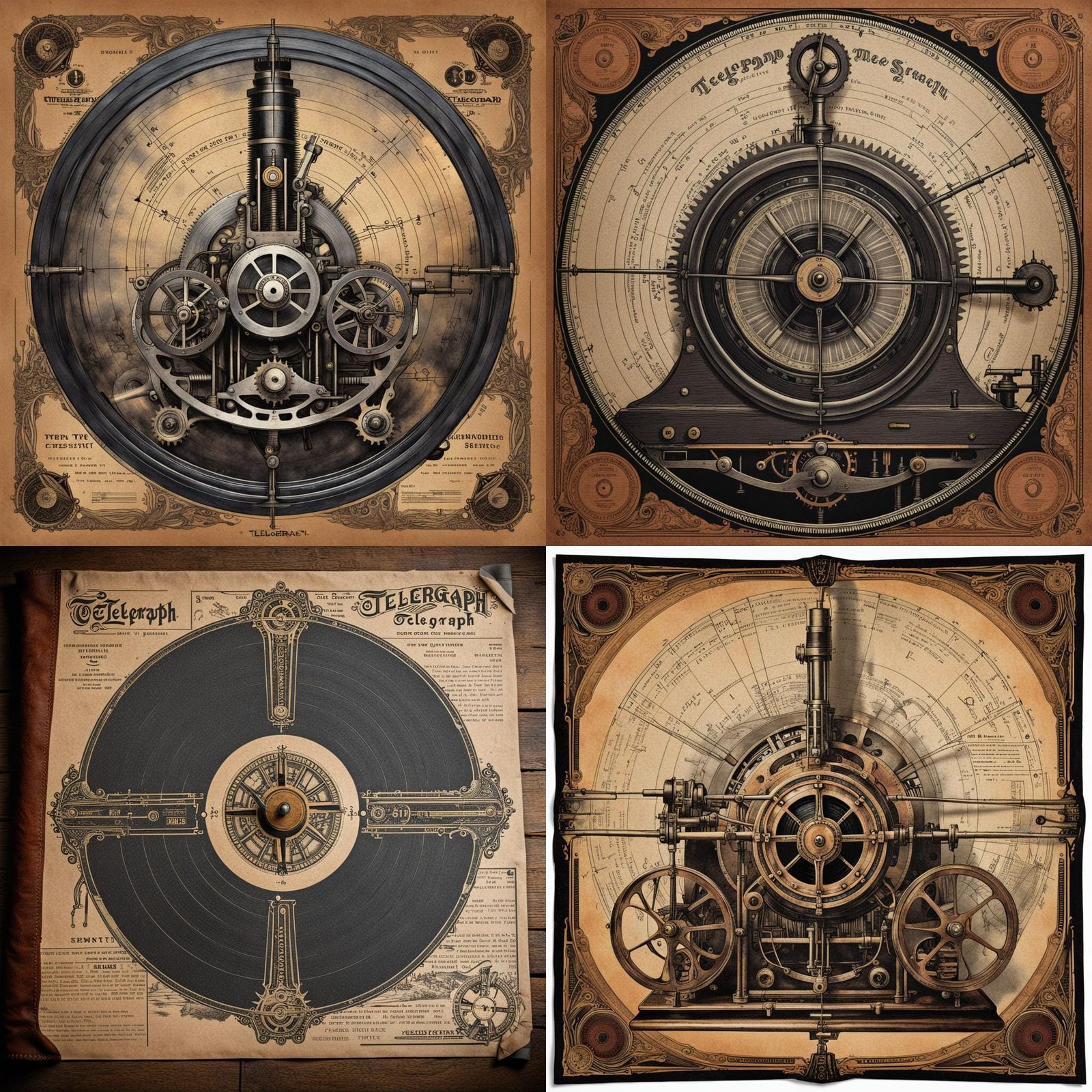 Steampunk Record Sleeve Telegraph