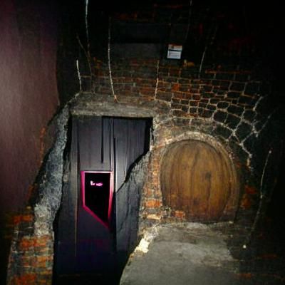Mysterious Dark Cellar Doorway