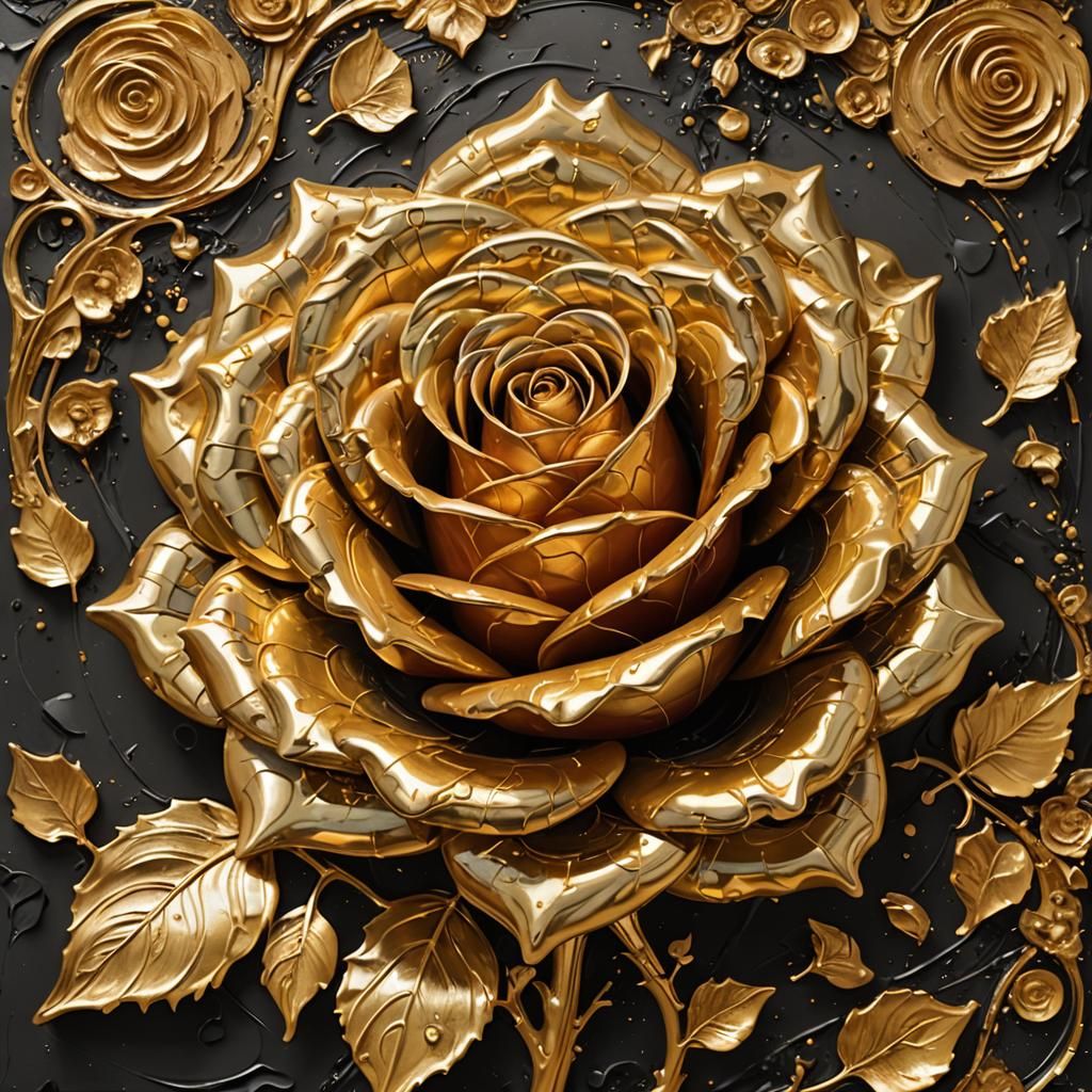 Golden Rose in Chaotic Luxury Style