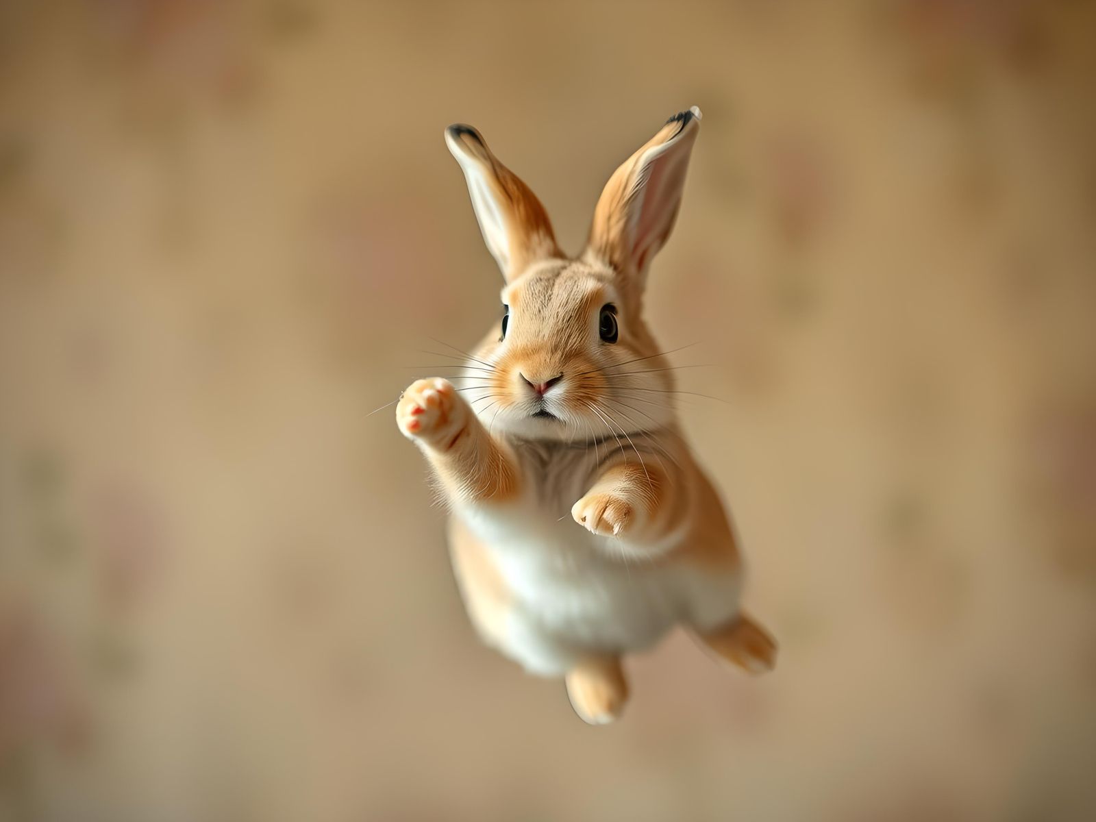 Cute Bunny Mid-Air: Perfect Movement Photography