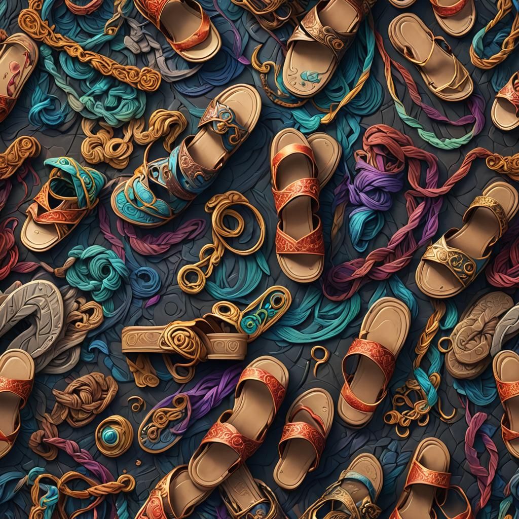 Gradient Threads and Sandals in Detailed Matte Painting