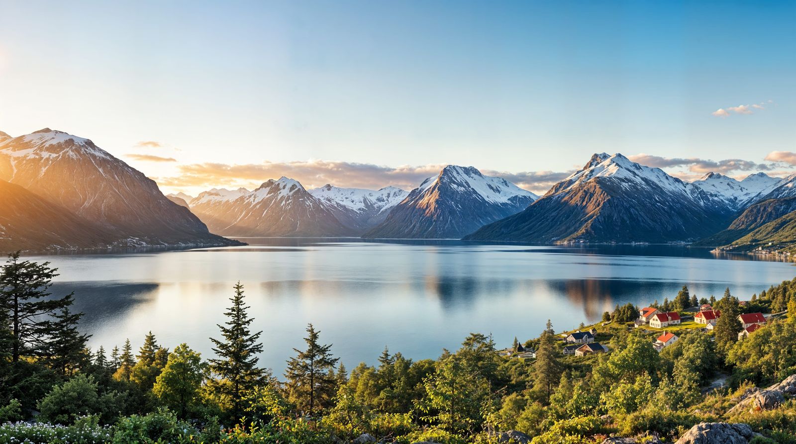 Surreal Norwegian Landscape at Golden Hour