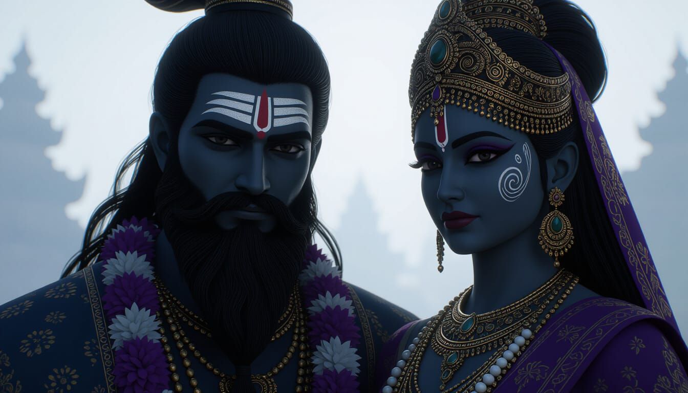 Jagada and Varada Portrait in Ominous Cinematic Light