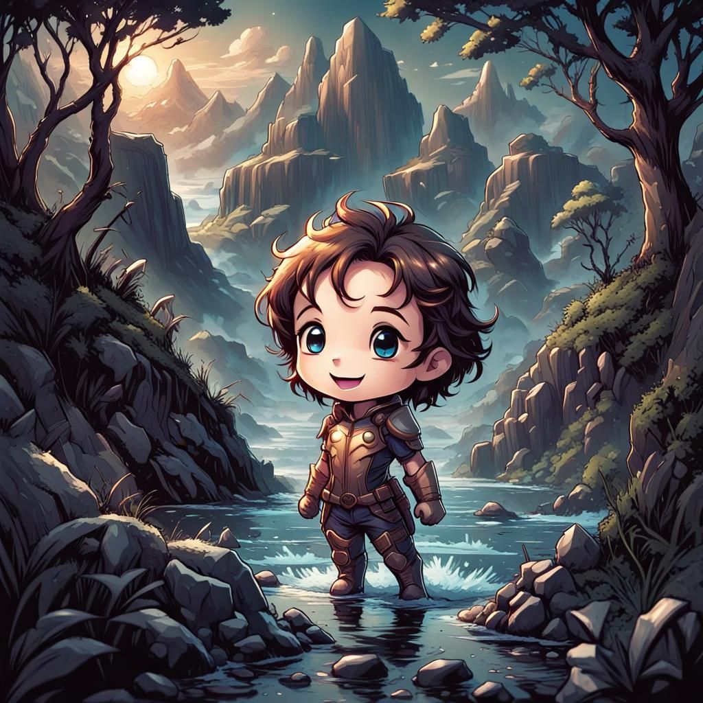 Adorable Chibi Character with Breathtaking Comic Art