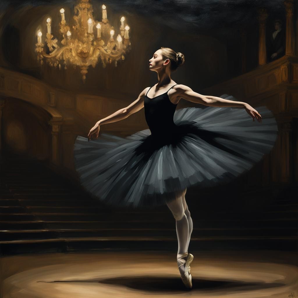 Ballerina in Shadow, Old Master Style