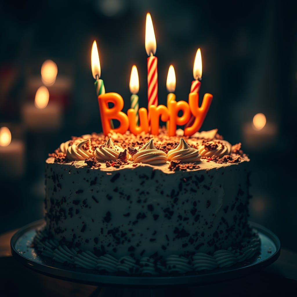 Birthday Cake in Hyperrealistic Style