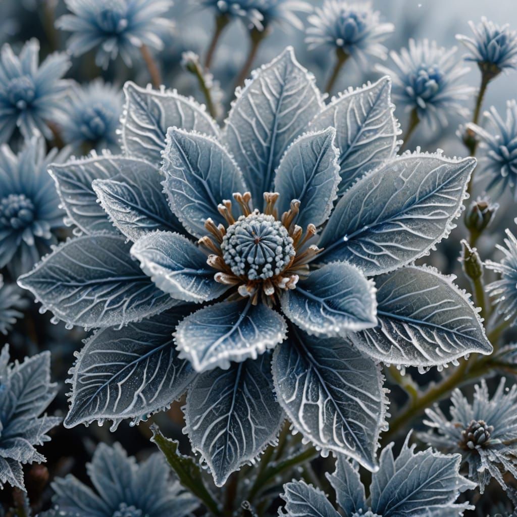 Delicate Ice Flower in Ethereal Glow