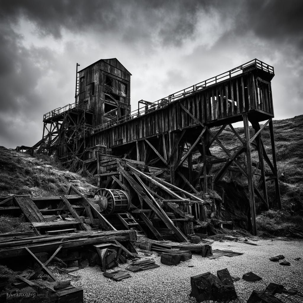 Abandoned Cornish Silver Mine on the Rugged Coastline