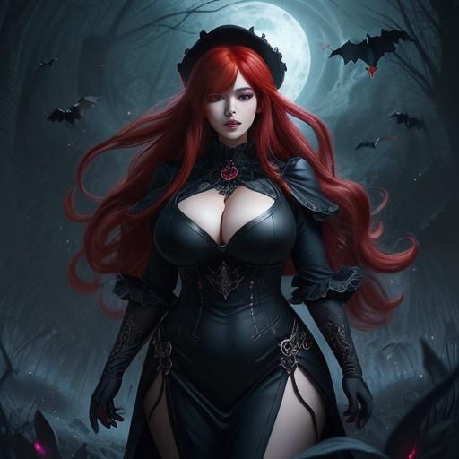 Anime Mushroom Woman in Magic Forest