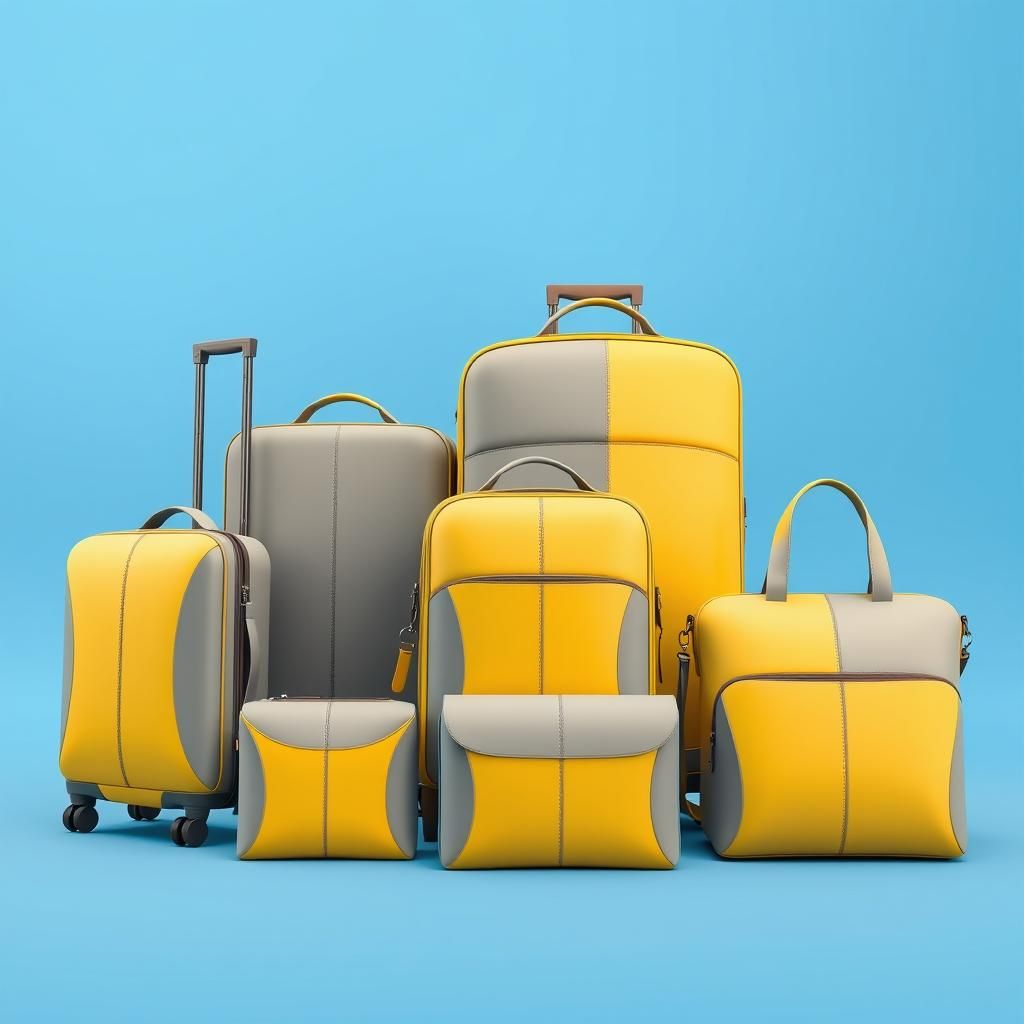 Elegant Luggage Collection in Minimalist Futuristic Style