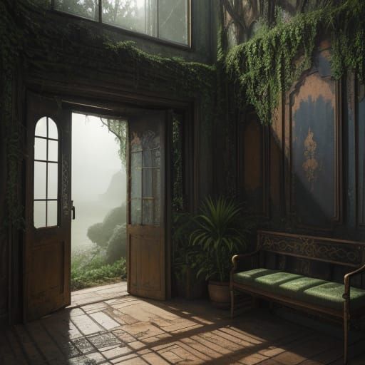 Ethereal Doorway in Vast, Expansive Landscape