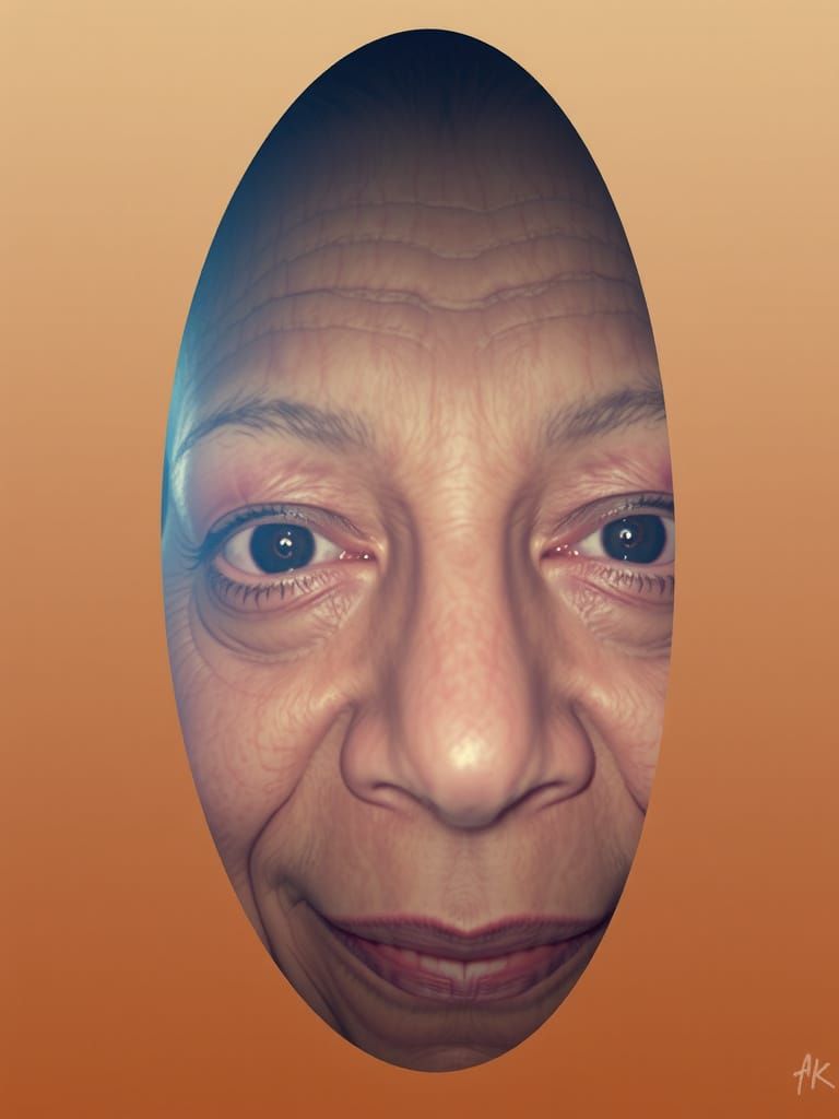 Surreal Portrait of Woman's Face in Dreamscape