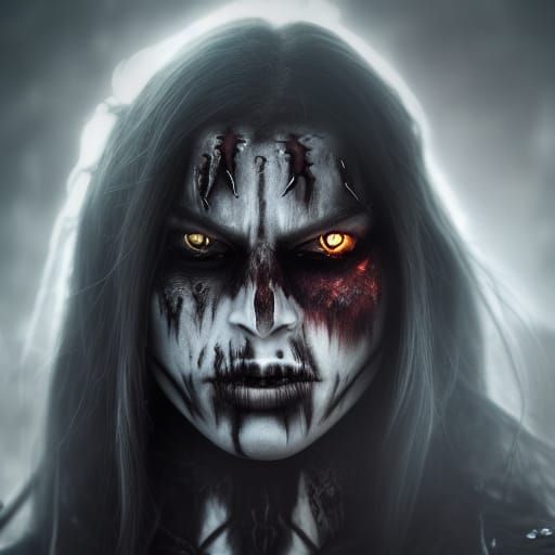 Hyperrealistic Undead Warrior in Dark Lighting