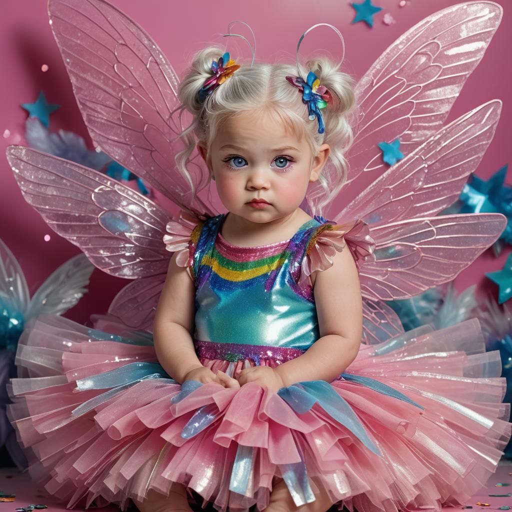 Icy Fairy Toddler in Hyper-Realistic Digital Art