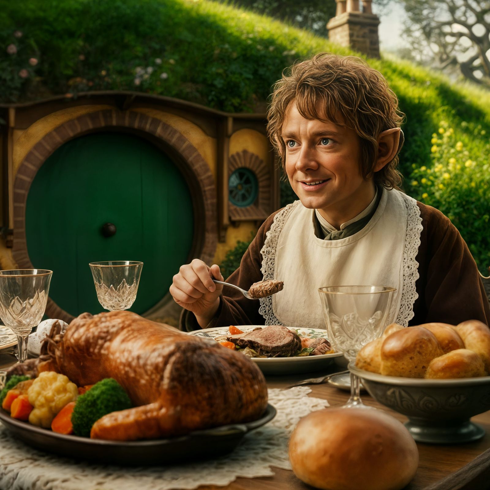 Hobbit's Delightful Feast in Hobbiton