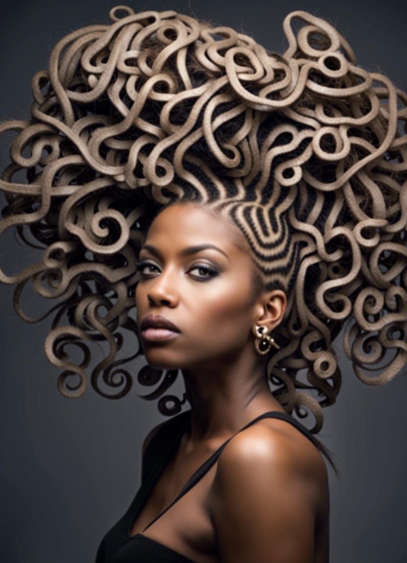 Detailed Hair Maze Hairstyle in Urban Studio