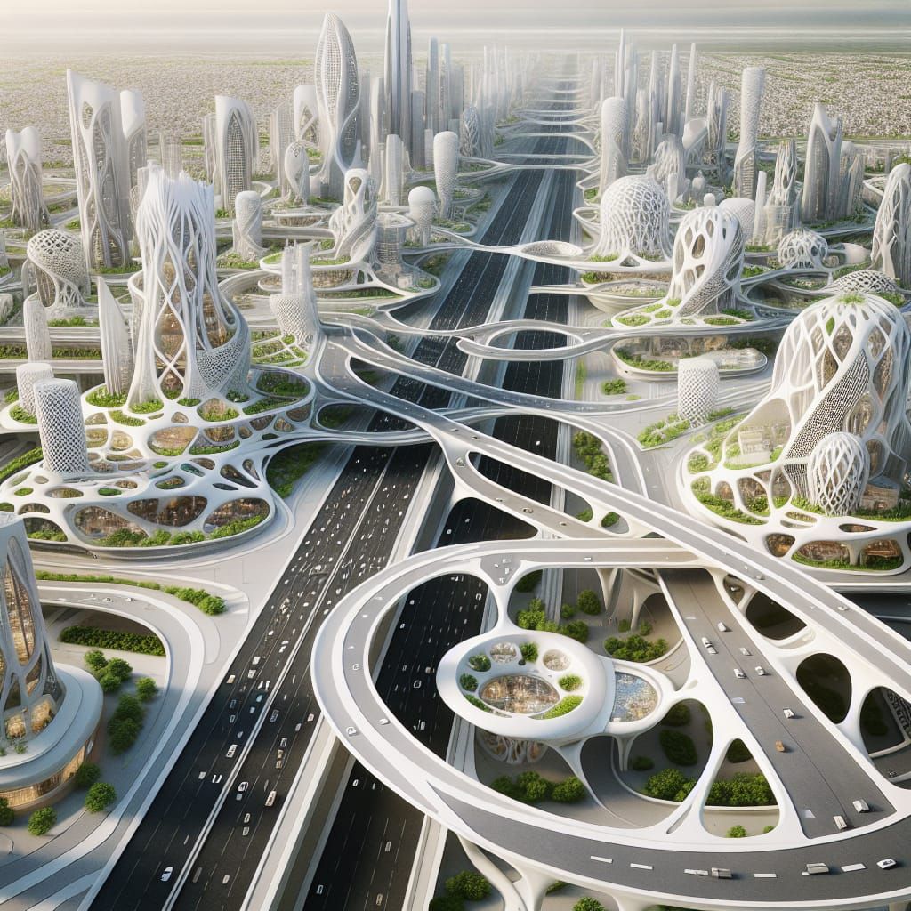 Futuristic City Inspired by Gaudi's Organic Architecture