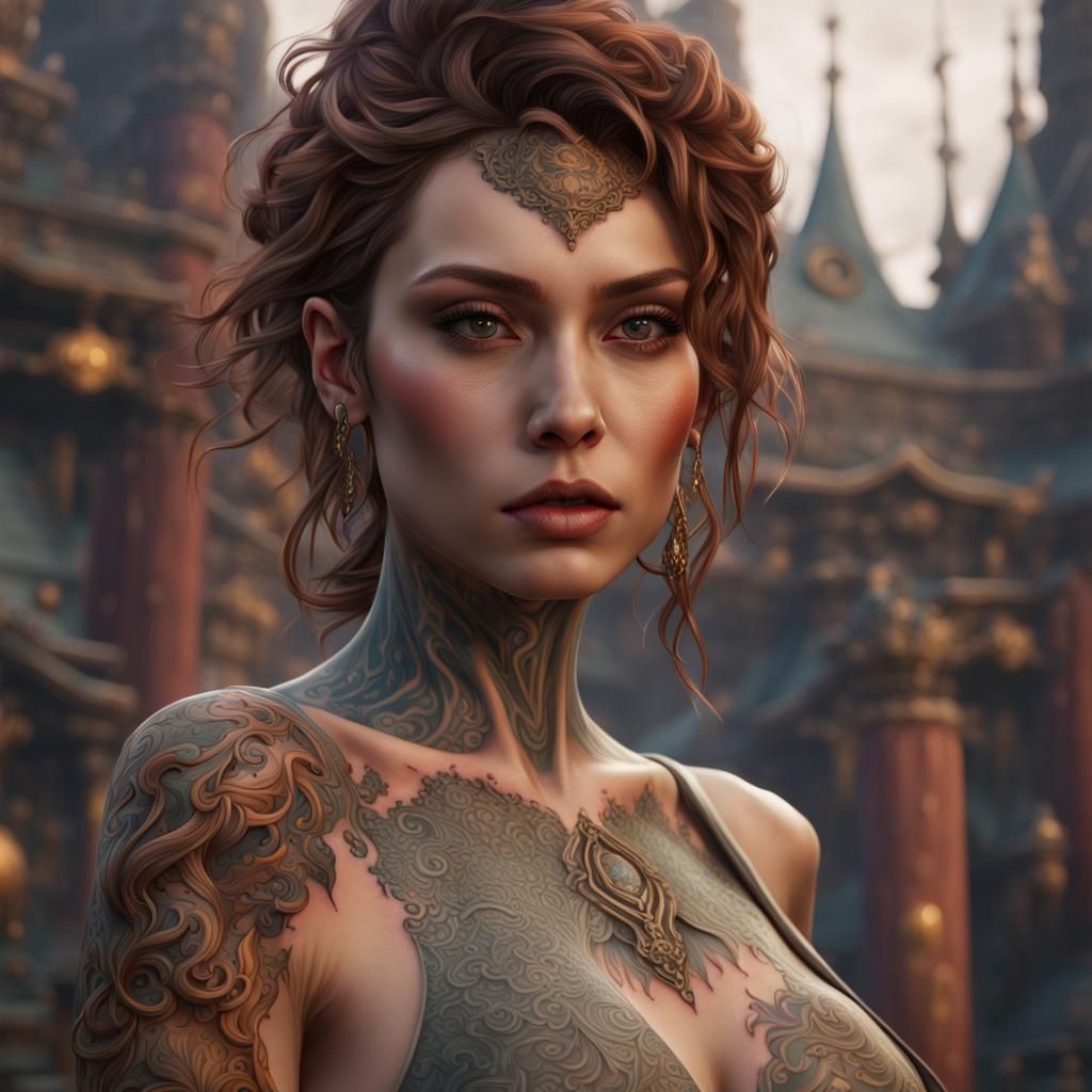 Fantastical Tattoo Cover-Up in Detailed Matte Painting