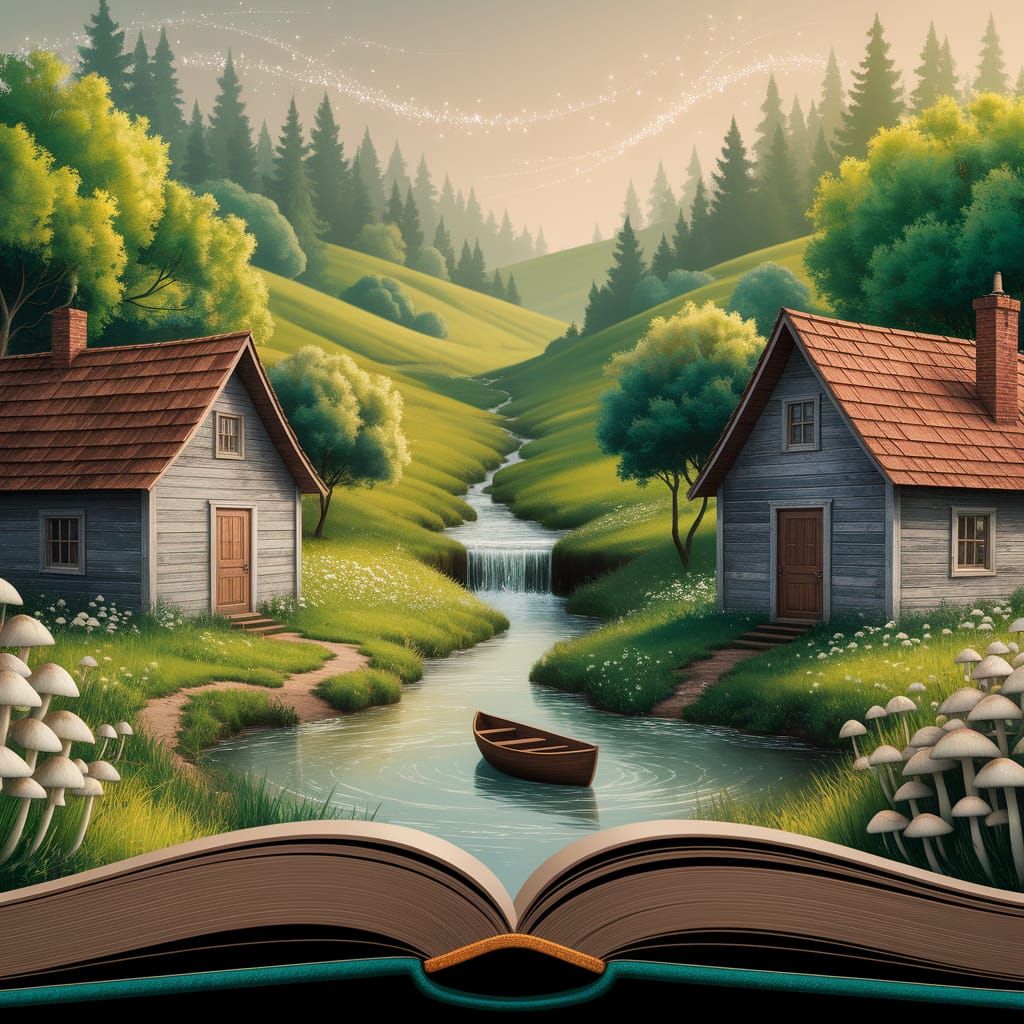 Lush Landscape Revealed in Open Book