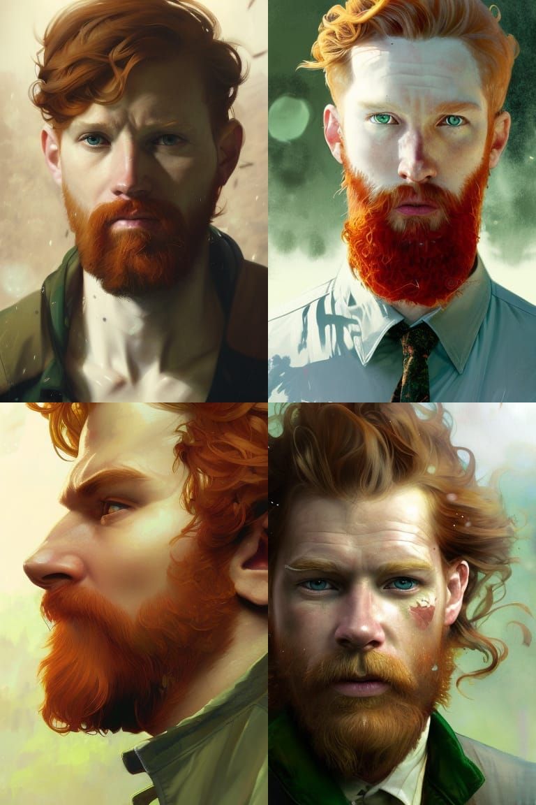 Friendly Ginger Renaissance Man Portrait in 8K