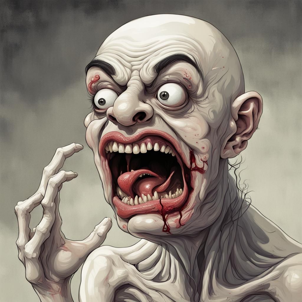 Eerie Necromorph Mr. Bean Snow White Hybrid