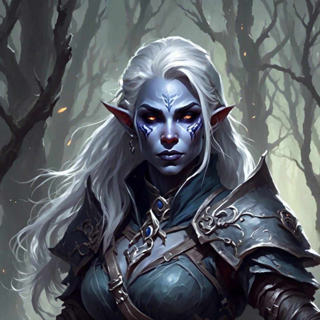 Drow Archer in Dark Fantasy Style